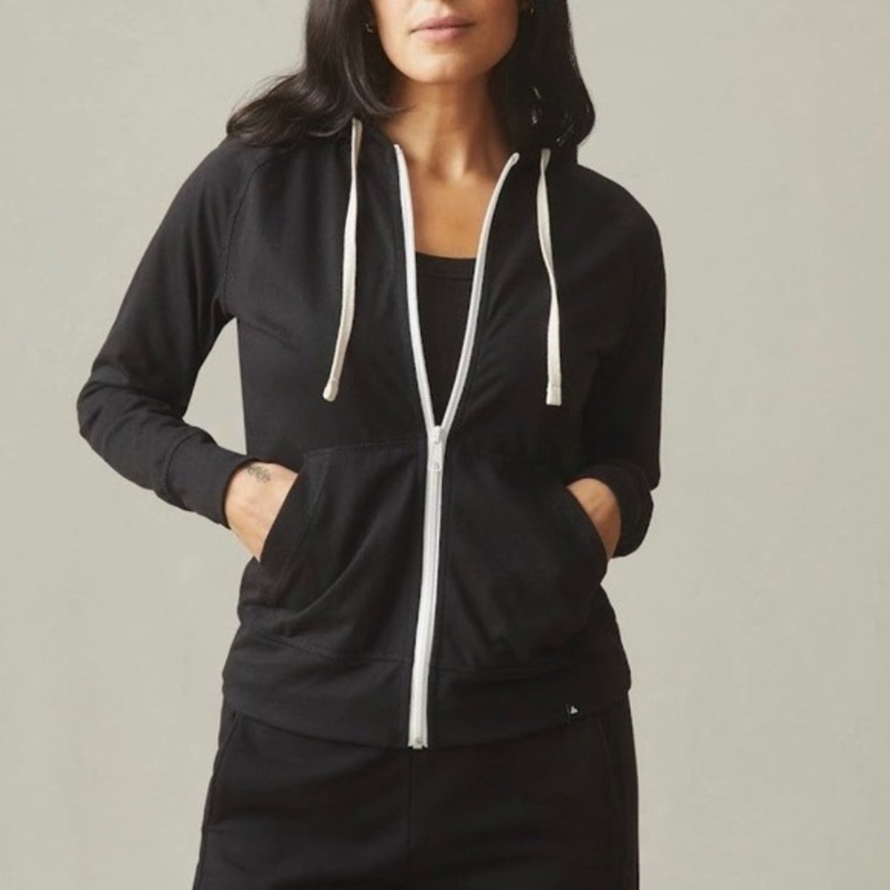 AMERICAN GIANT Black Full Zip Hoodie Lightweight Made in USA‎ Size S